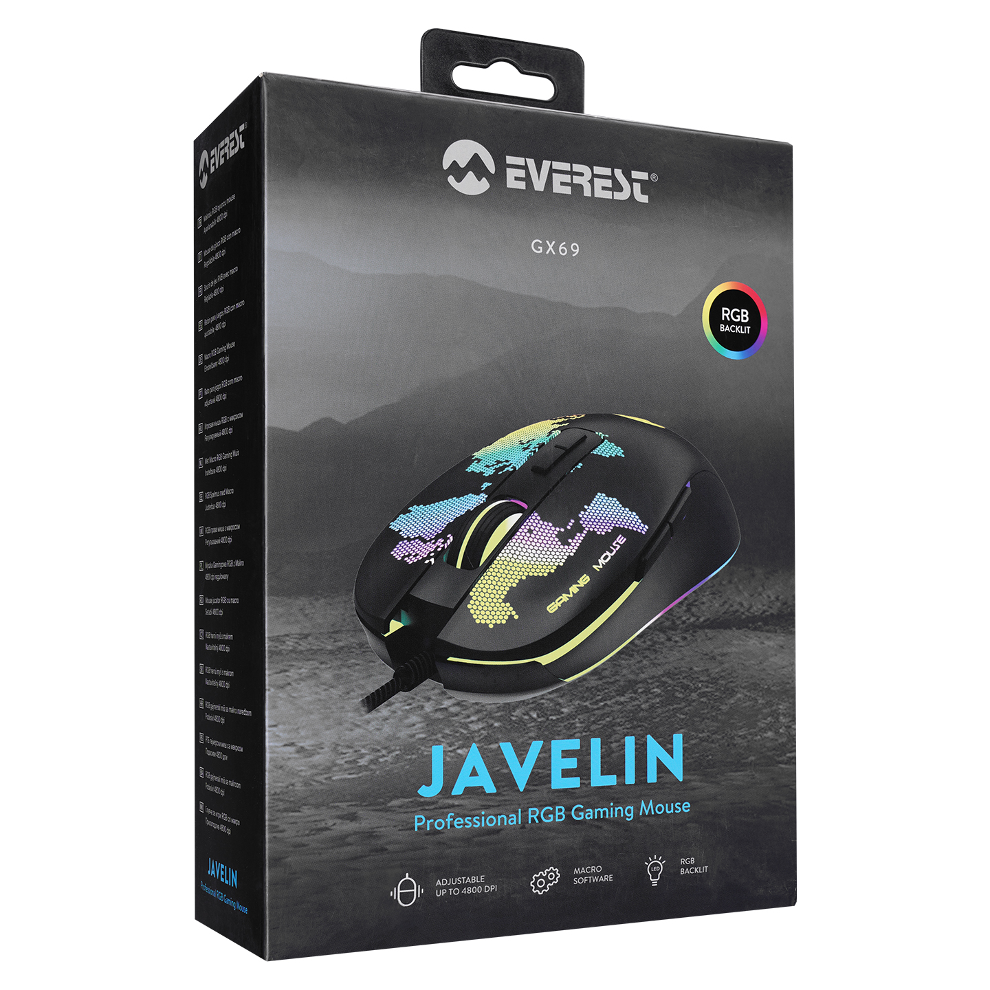 Everest GX69 JAVELIN RGB Ledli 7D Optik Gaming Oyuncu Mouse