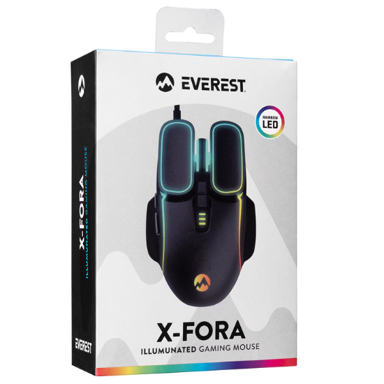 Everest SM-G55 X-FORA Optik 7200dpi LED Işıklı Gaming Oyuncu Mouse - Görsel 2